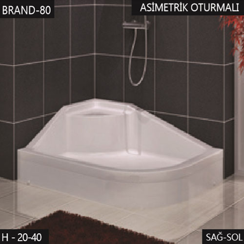 Brand Asimetrik Oturmalı Duş Teknesi